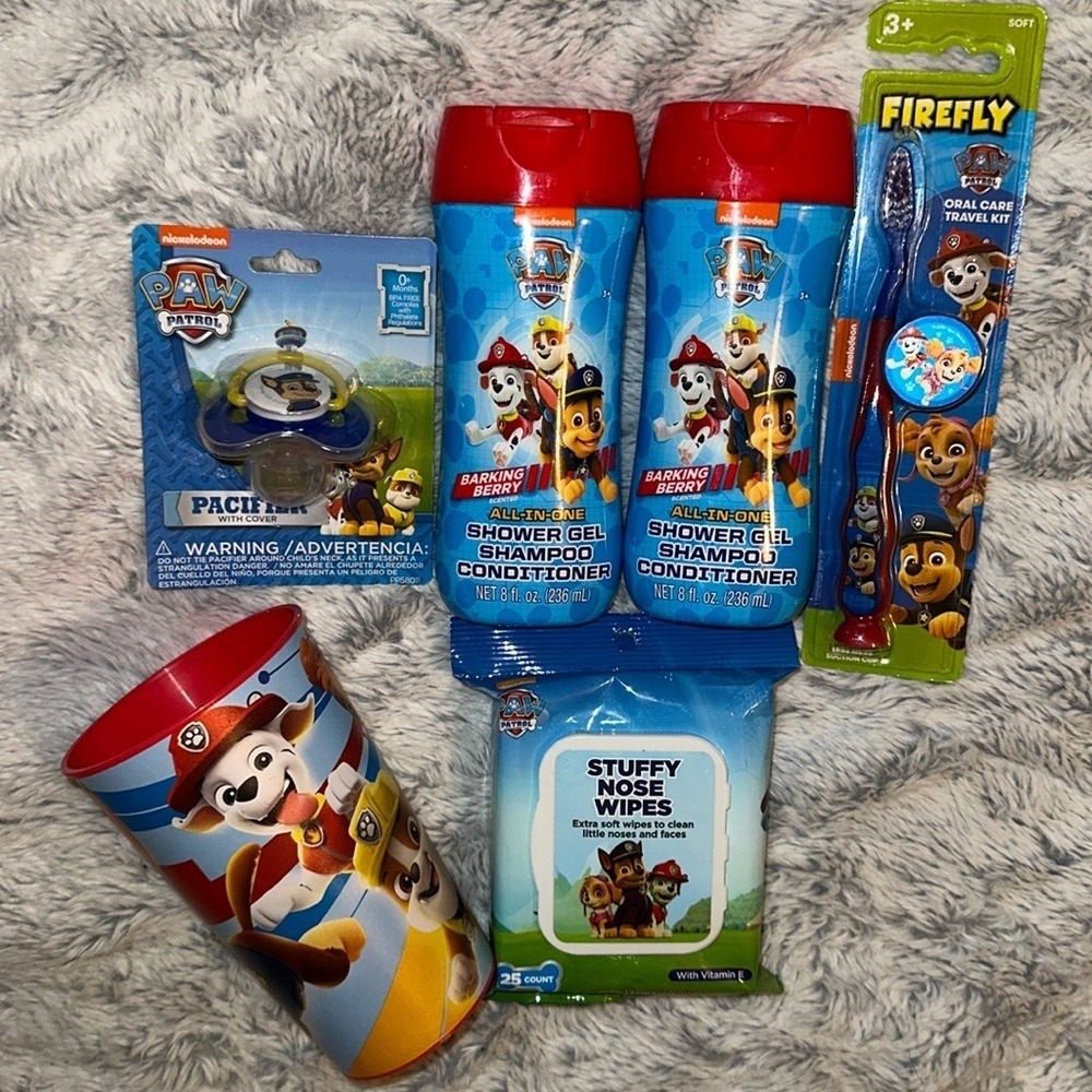 Paw Patrol Kids Hygiene Bundle Shampoo Wipes Toothbrush Pacifier Cup Set